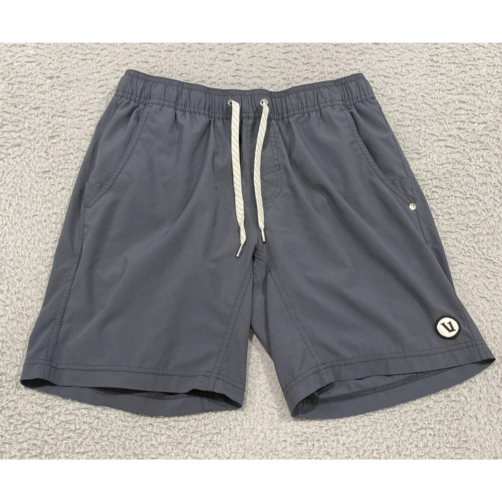 Vuori Shorts Mens 32 Gray Swim Trunks Drawstring Mesh Lined Pockets Beach